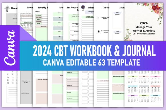 Download 2024 CBT Anxiety Journal &amp; Workbook KDP - Book Collection