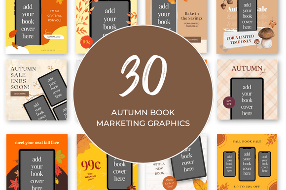Download Autumn Book Marketing Canva Templates - Book Collection