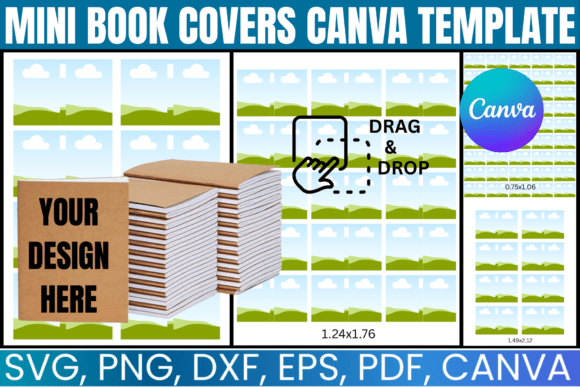 Download Mini Book Covers Canva Editable Template - Book Collection