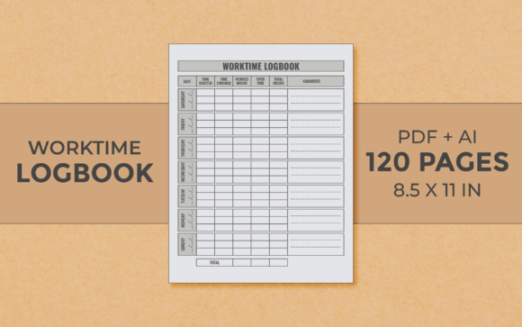 Download Worktime Logbook Editable Kdp Interior - Premium Bundle