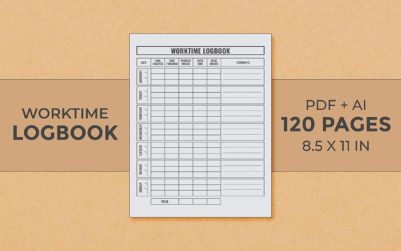 Download Worktime Logbook Editable Kdp Interior - Premium Bundle