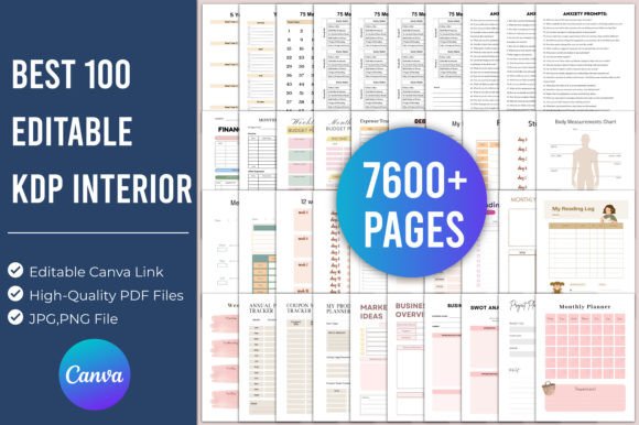 Download Best 100 Editable KDP Interior for Canva - Premium Resources