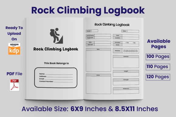 Download Rock Climbing Logbook KDP Interior - Book Collection