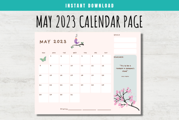 Download May 2023 Calendar Page for Kids - Kids Collection