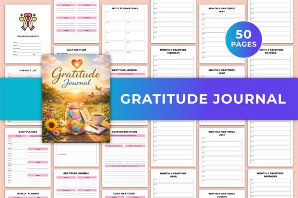 Download Gratitude Journal Canva KDP Graphic - Gratitude journal Collection