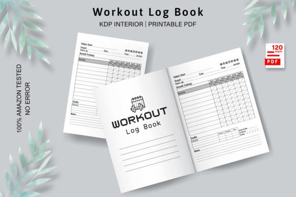 Download Workout Log Book KDP Interior Graphic - Book Collection