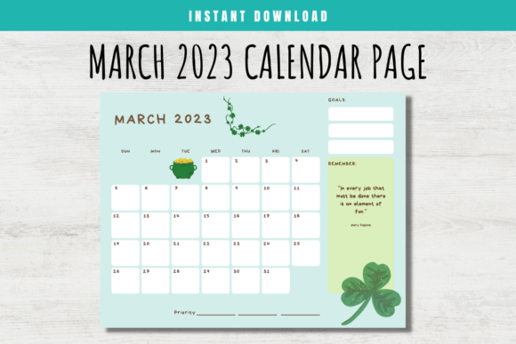 Download March 2023 Calendar Page for Kids - Kids Collection