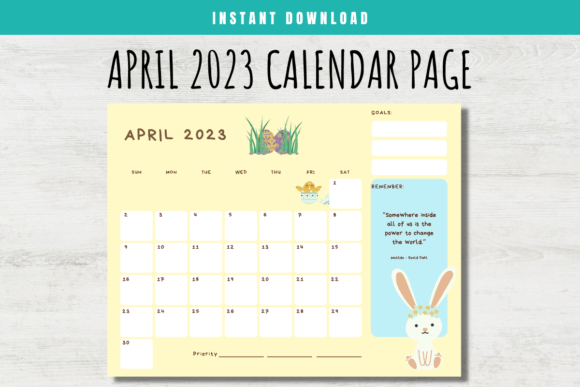 Download April 2023 Calendar Page for Kids - Kids Collection