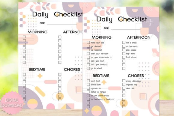 Download Boho Daily Checklist for Kids Printable - Kids Collection