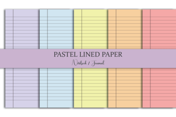 Download Pastel Lined Notebook/Journal Paper - Book Collection