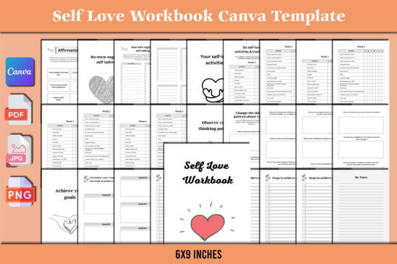 Download Self Love Workbook Canva Templates - Book Collection