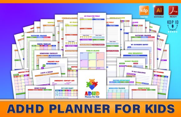 Download ADHD Planner for Kids: Editable Bundle - Kids Collection