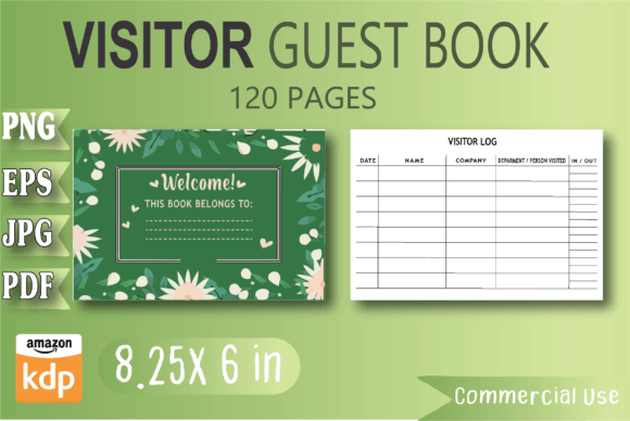 Download Visitor Log Book Editable KDP Interior - Premium Resources
