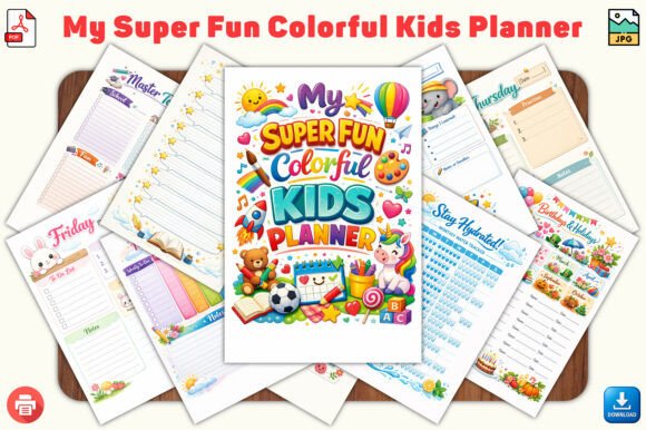 Download My Super Fun Colorful Kids Planner - Kids Collection