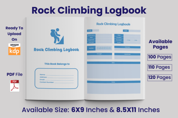 Download Rock Climbing Logbook KDP Interior - Book Collection