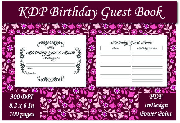 Download KDP Birthday Guest Book Interior - Book Collection