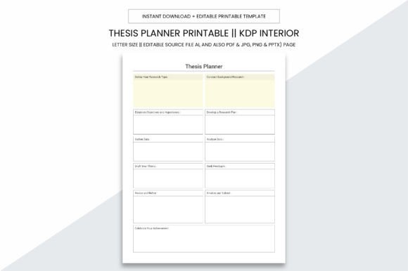 Download Thesis Planner Kdp Notebook Interior - Book Collection