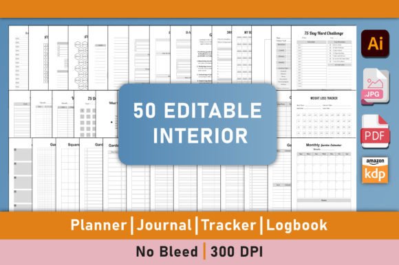 Download 50 Editable KDP Interior Bundle - Premium Resources