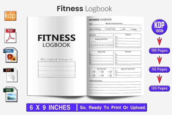 Download Fitness Log Book | KDP Interior - Book Collection