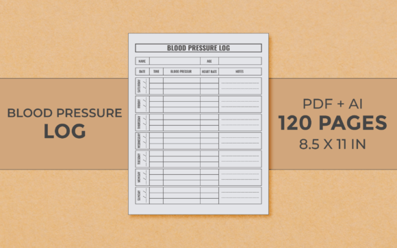 Download Blood Pressure Log Editable Kdp Interior - Premium Resources