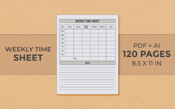 Download Weekly Timesheet Editable Kdp Interior - Premium Bundle