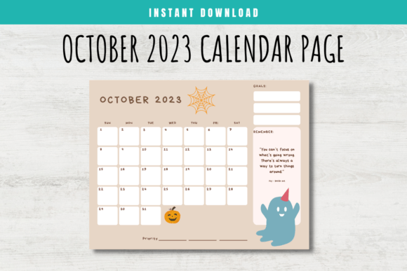 Download October 2023 Calendar Page for Kids - Kids Collection