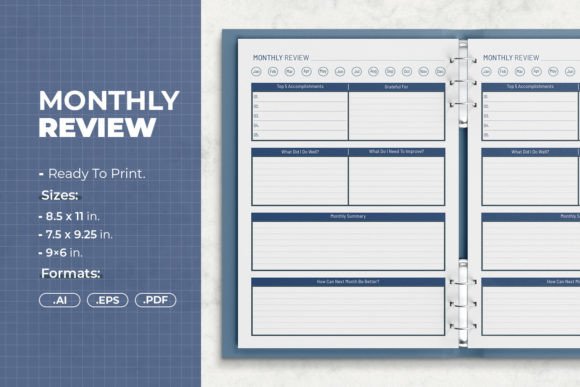 Download Monthly Review | Printable Template - Monthly review Collection