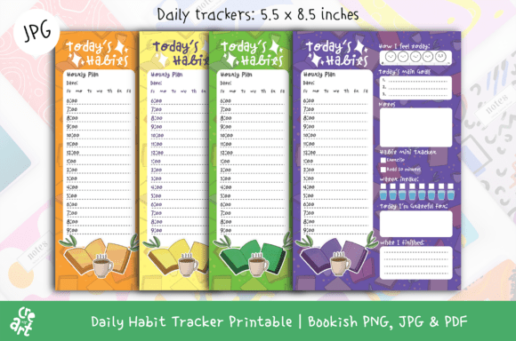 Download Daily Habit Tracker Printable Bookish - Book Collection