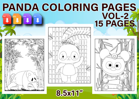 Download Panda Coloring Pages for Kids Vol-2 - Kids Collection