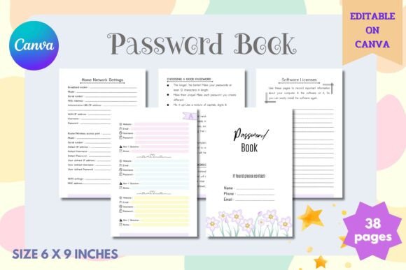 Download Password Log Book - Canva Template - Book Collection