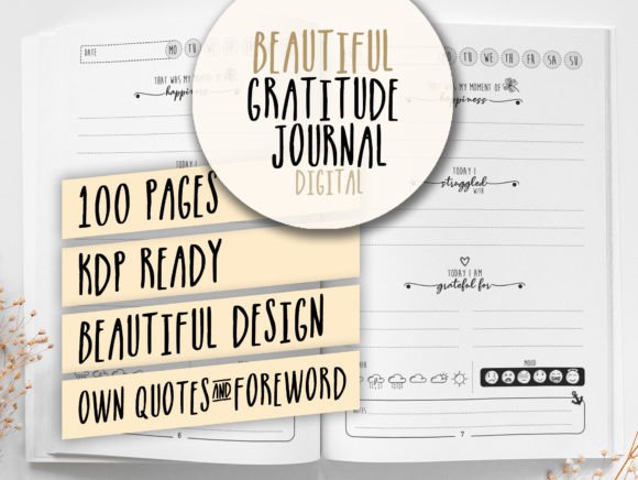 Download Gratitude Journal KDP Interior Template - Gratitude journal Collection