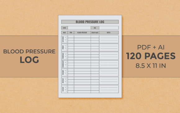 Download Blood Pressure Log Editable Kdp Interior - Premium Resources
