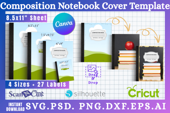 Download Composition Notebook Cover Templates 01 - Book Collection