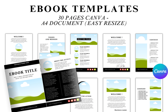 Download 30 Editable Ebook Template - Book Collection