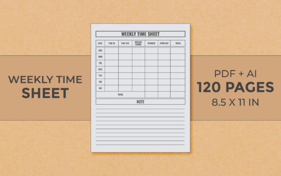 Download Weekly Timesheet Editable Kdp Interior - Premium Bundle
